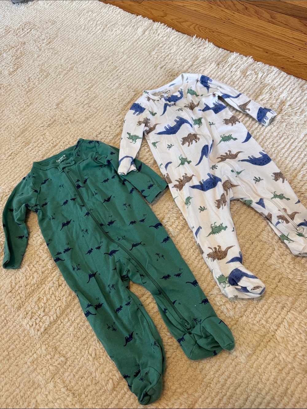 Carter’s Set of 2 Dinosaur Footed One-Piece Pajama for Kids (9M)